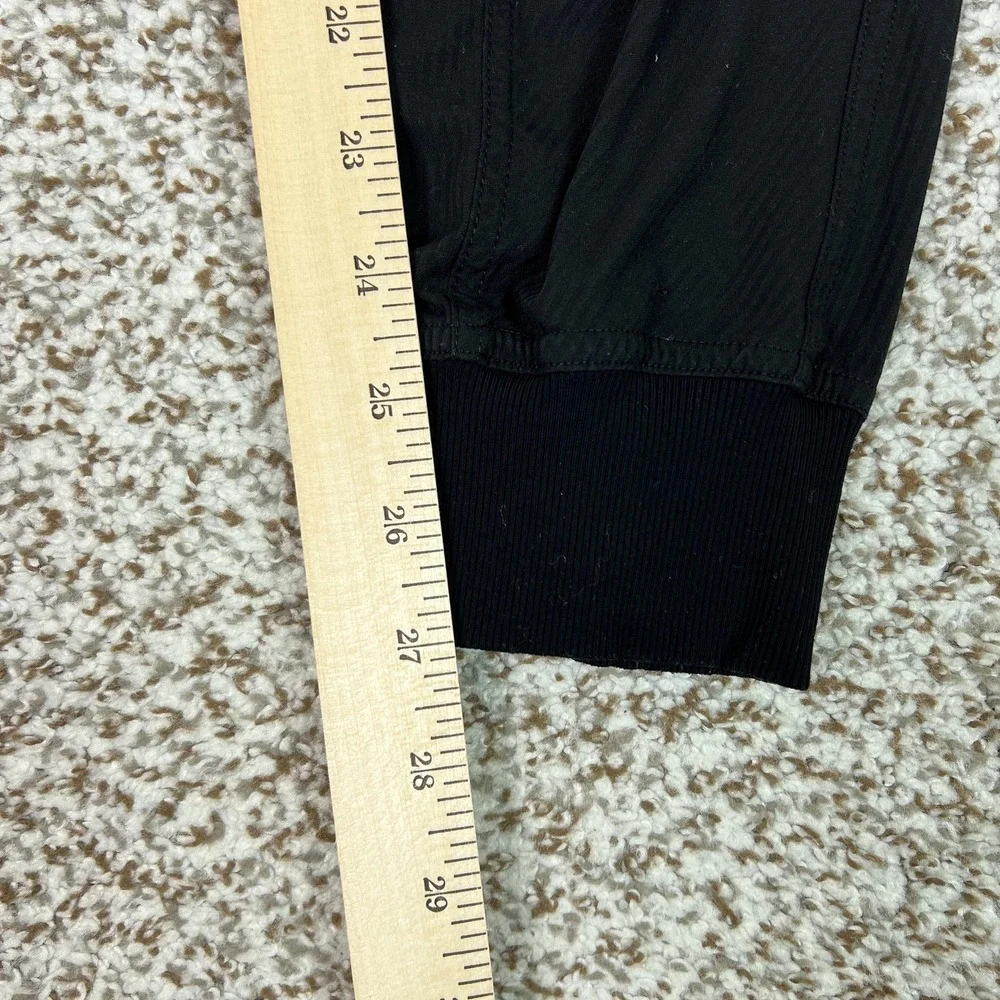 Lululemon Pant Womens Small Black Woven Jogger Elastic Waist Pockets Gym Workout